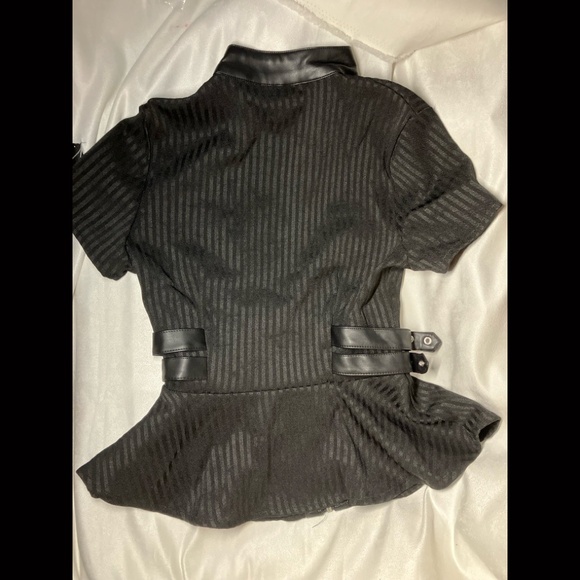 *SOLD* KILLSTAR DARK ENTERPRISE GOTHIC TOP PINSTRIPE SIZE L BRAND NEW - Picture 12 of 16
